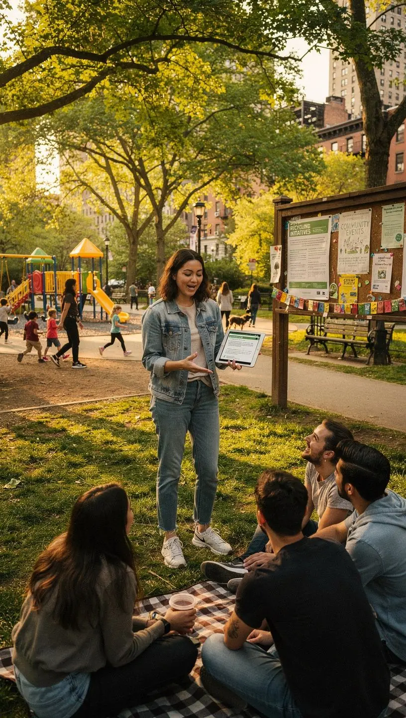 Community members collaborating on a garden project.