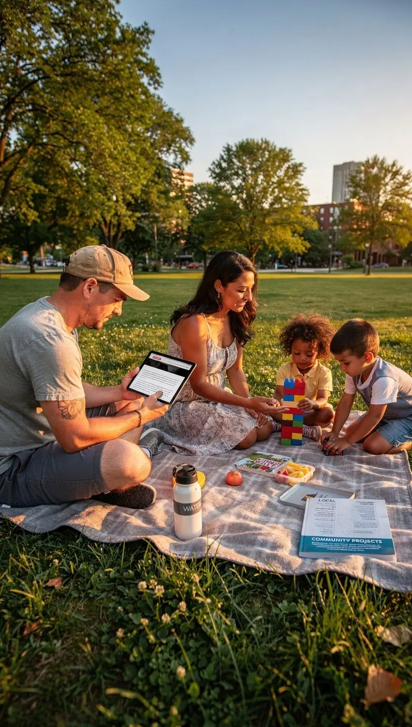 Community members discussing solutions for homelessness awareness.